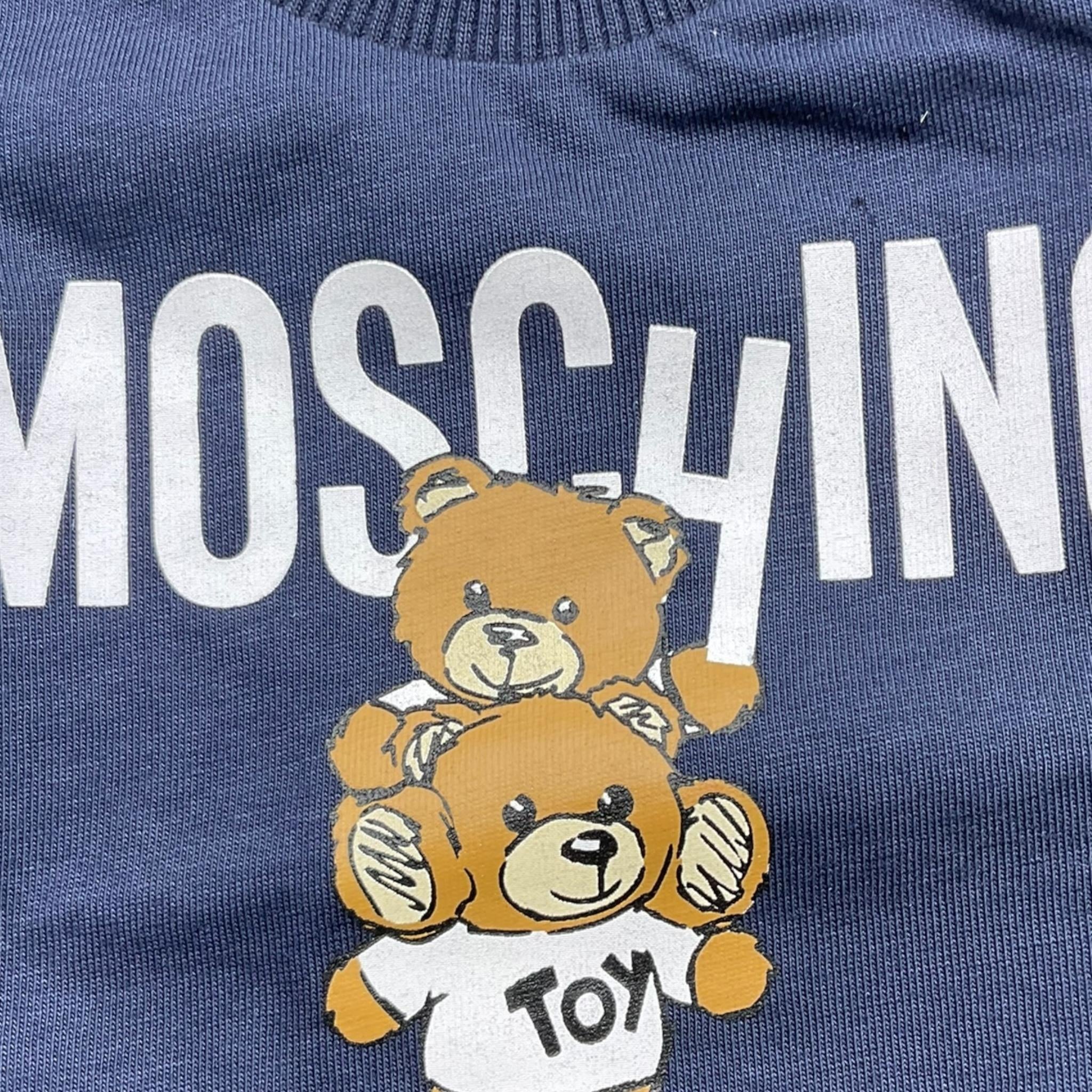 MOSCHINO shirt girocollo tinta unita cn stampa in contrasto Blu per Neonato MMO00RX BLU MOSCHINO