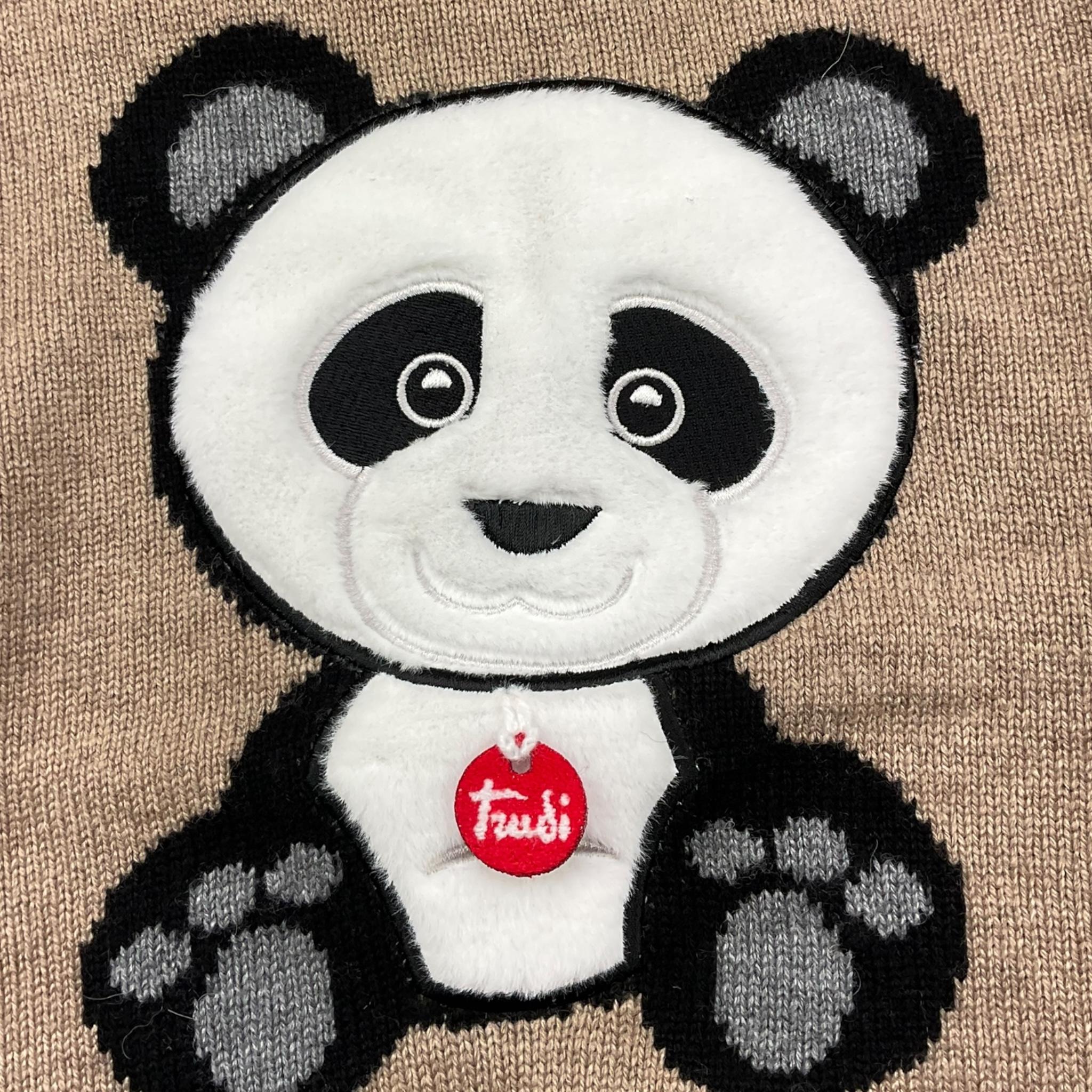 SAINT BARTH maglia tinta unita con stampa Sabbia per Bambina TRUDIPANDA SABBIA SAINT BARTH