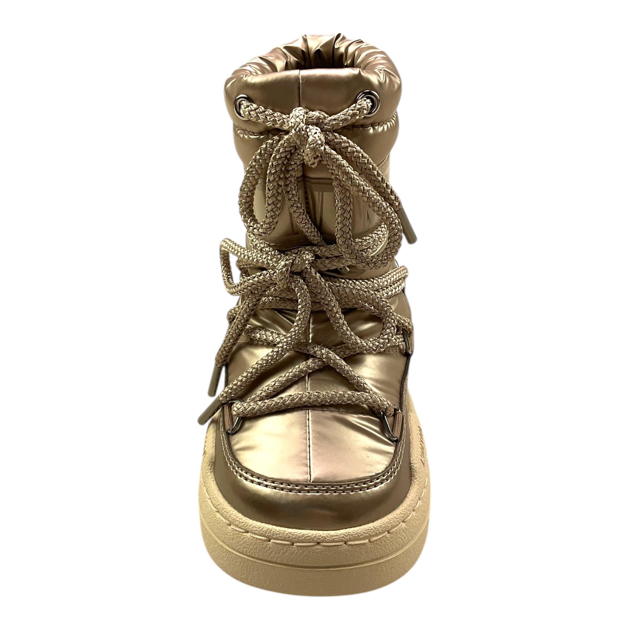 MOON BOOT stivali tinta unita con lacci e logo Bronzo per Bambina 80D3440020 BRONZO MOON BOOT