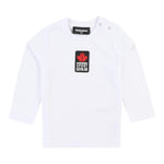 DSQUARED2 shirt girocollo tinta unita con stampa logo Bianco per Neonato DQ1879O BIANCO DSQUARED2
