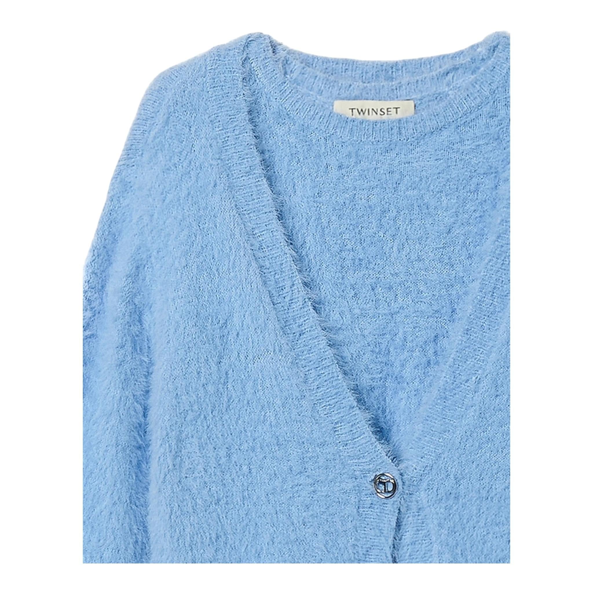 MOSCHINO set cardigan-canotte tinta unita Azzurro per Bambina 242GJ3211 AZZURRO MOSCHINO