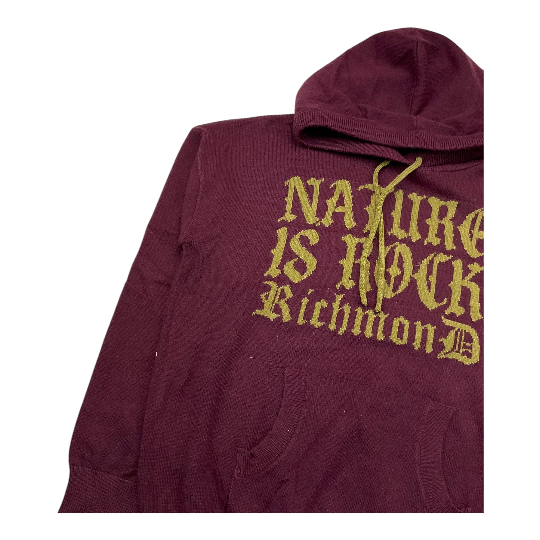 JOHN RICHMOND maglia con cappuccio tinta unita con stampa Bordeaux per Bambino RBA25053MA BORDEAUX JOHN RICHMOND