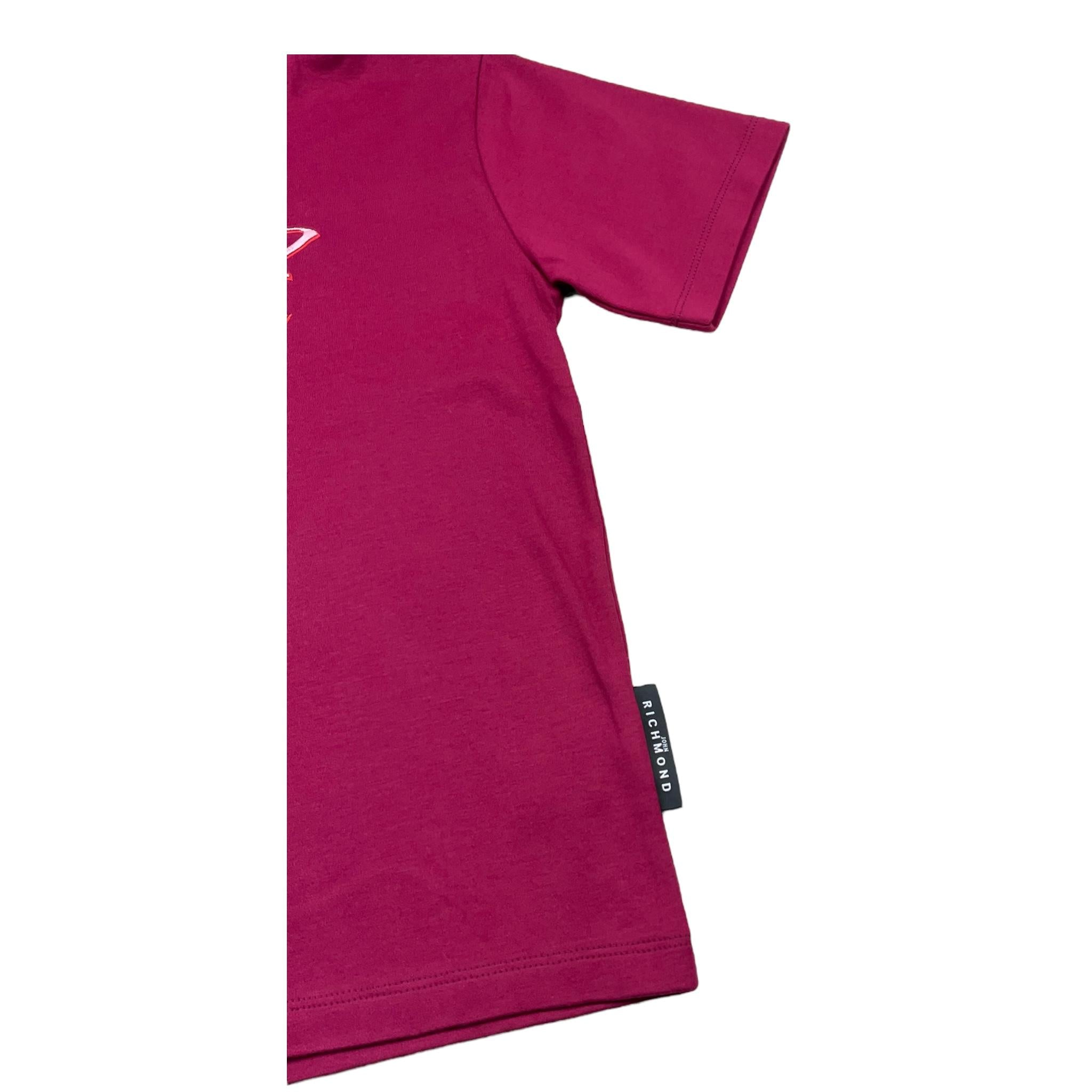 JOHN RICHMOND t-shirt girocollo tinta unita con stampa logo Bordeaux per Bambina RGA25094TS BORDEAUX JOHN RICHMOND