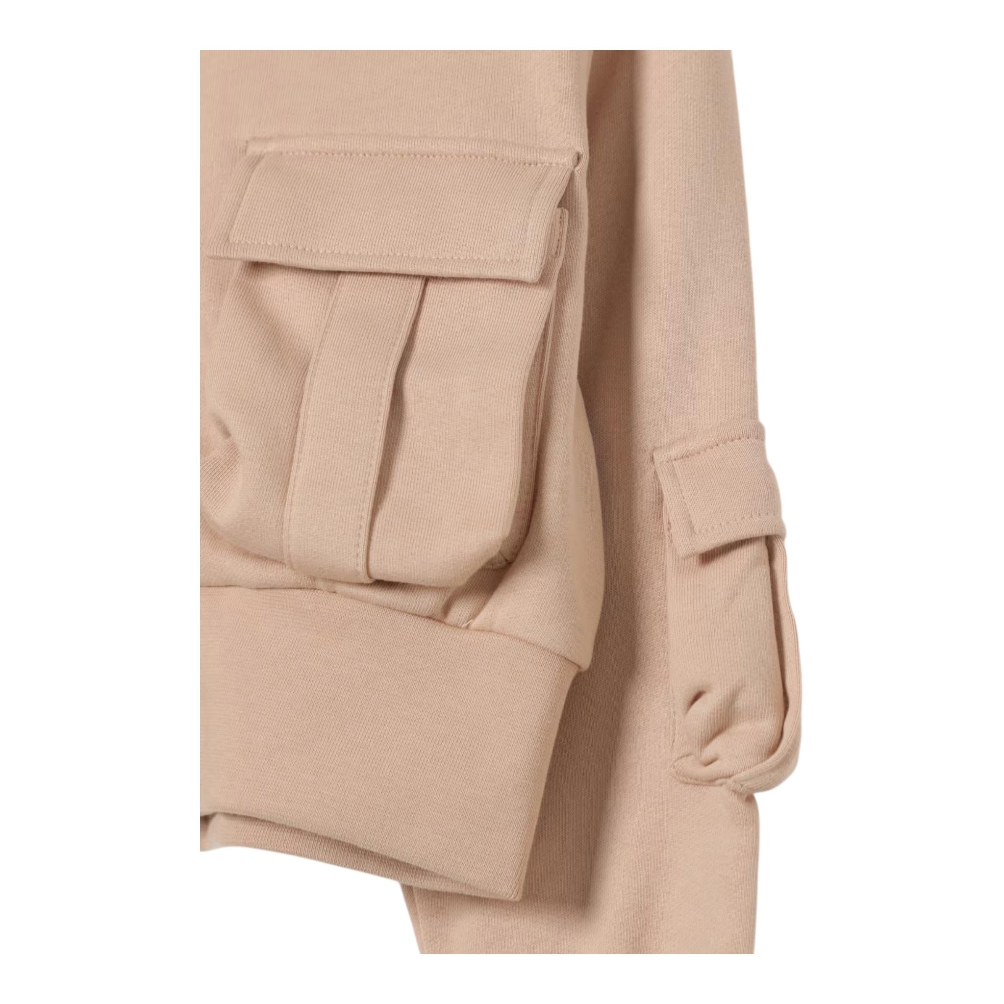 MSGM felpa tinta unita con zip Beige per Bambina F4MSJGBO191 BEIGE MSGM