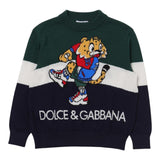 DOLCE & GABBANA maglia girocollo tricolore con ricami Multicolor per Bambino L4KWE2 MULTICOLOR DOLCE & GABBANA