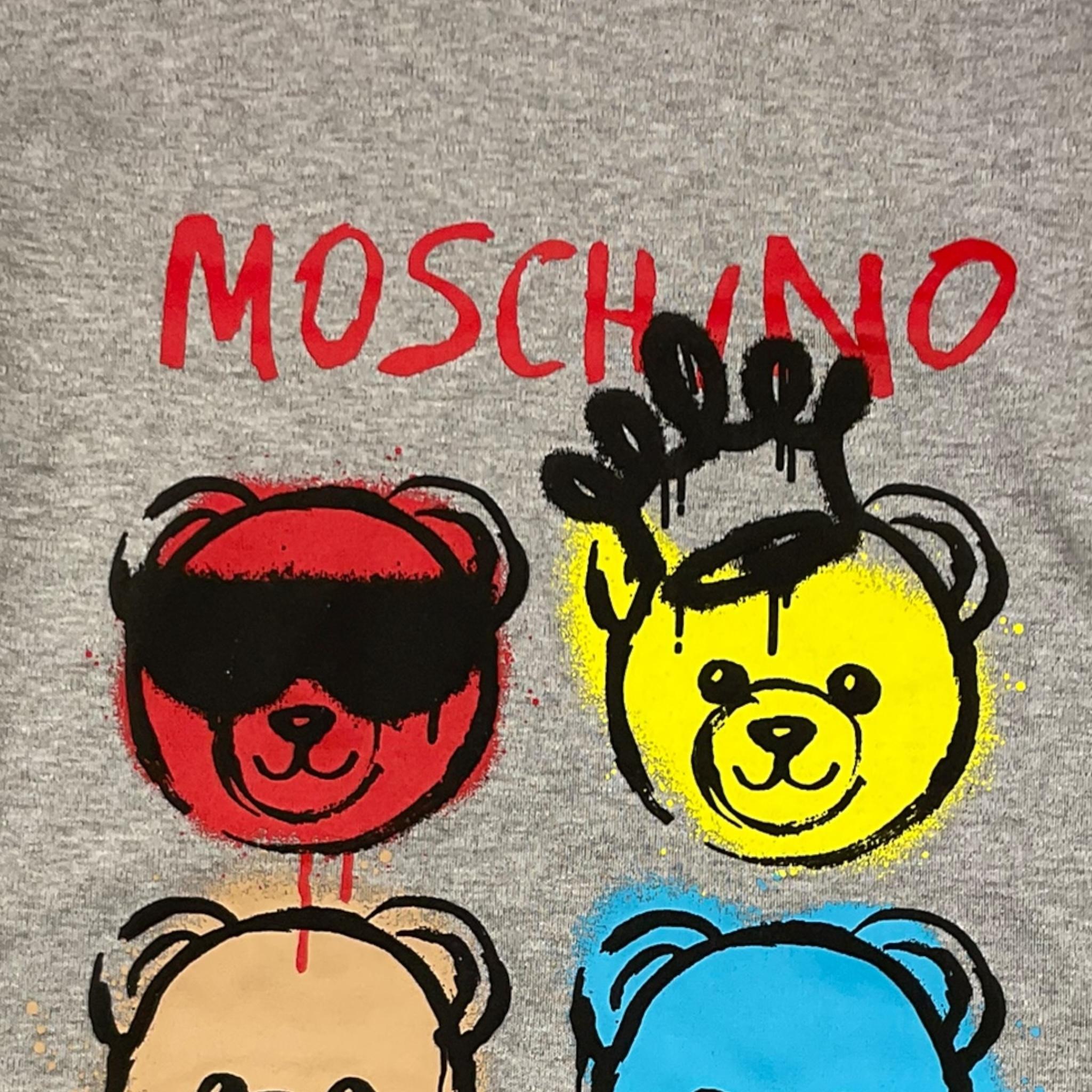 MOSCHINO abito tinta unita con stampa Grigio per Bambina HDV0H1 GRIGIO MOSCHINO