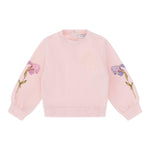 ROBERTO CAVALLI felpa chiusa girocollo tinta unita con stampa in contrasto Rosa per Neonata TJT661 ROSA ROBERTO CAVALLI