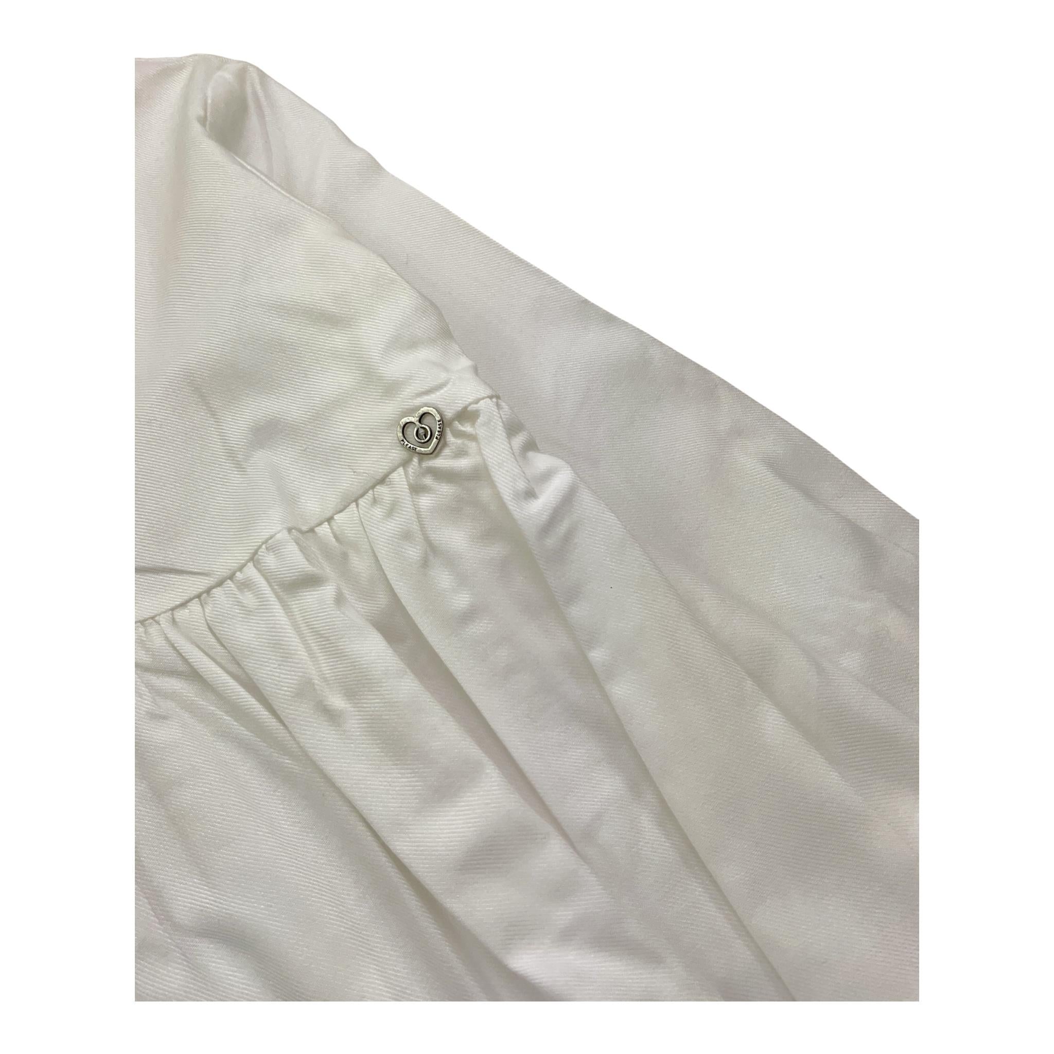 PLEASE camicia tinta unita manica lunga Bianco per Bambina CL27100G65 BIANCO PLEASE