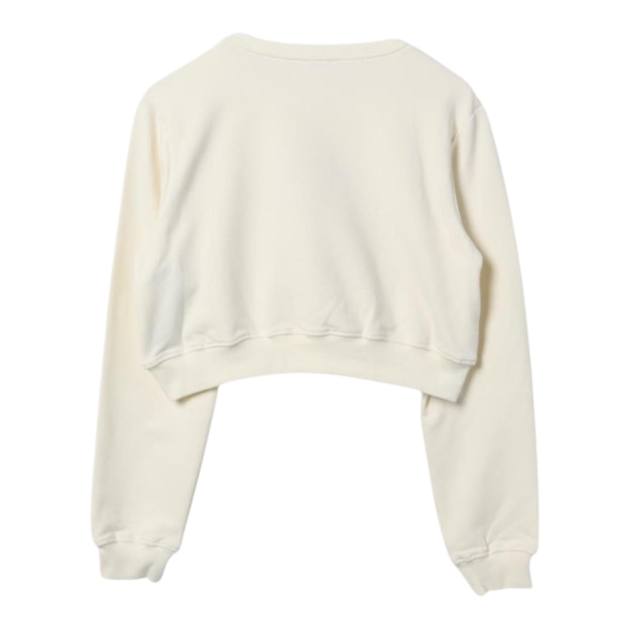 LIU JO felpa modello crop tinta unita con stampa Bianco per Bambina GF4092 BIANCO LIU JO
