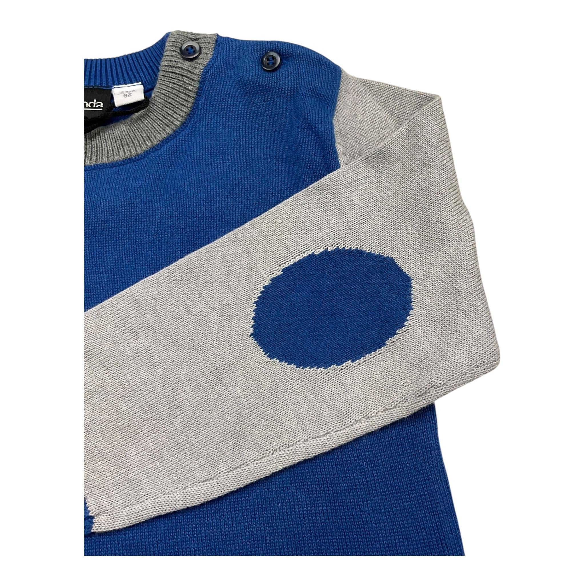 SARABANDA maglia girocollo tinta unita con maniche in contrasto Blu per Bambino 0A105 BLU SARABANDA
