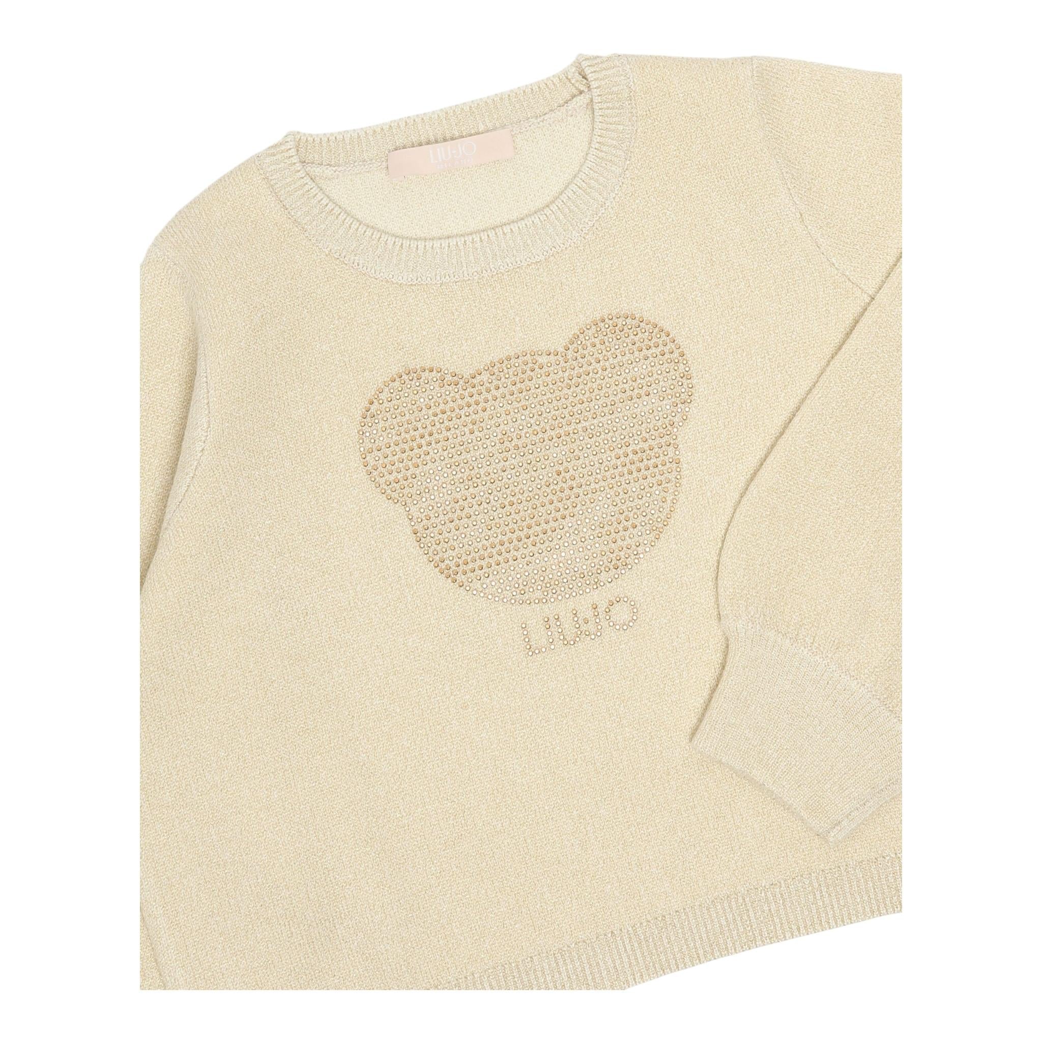 LIU JO maglia girocollo tinta unita lurex Oro per Bambina KF4075XX ORO LIU JO