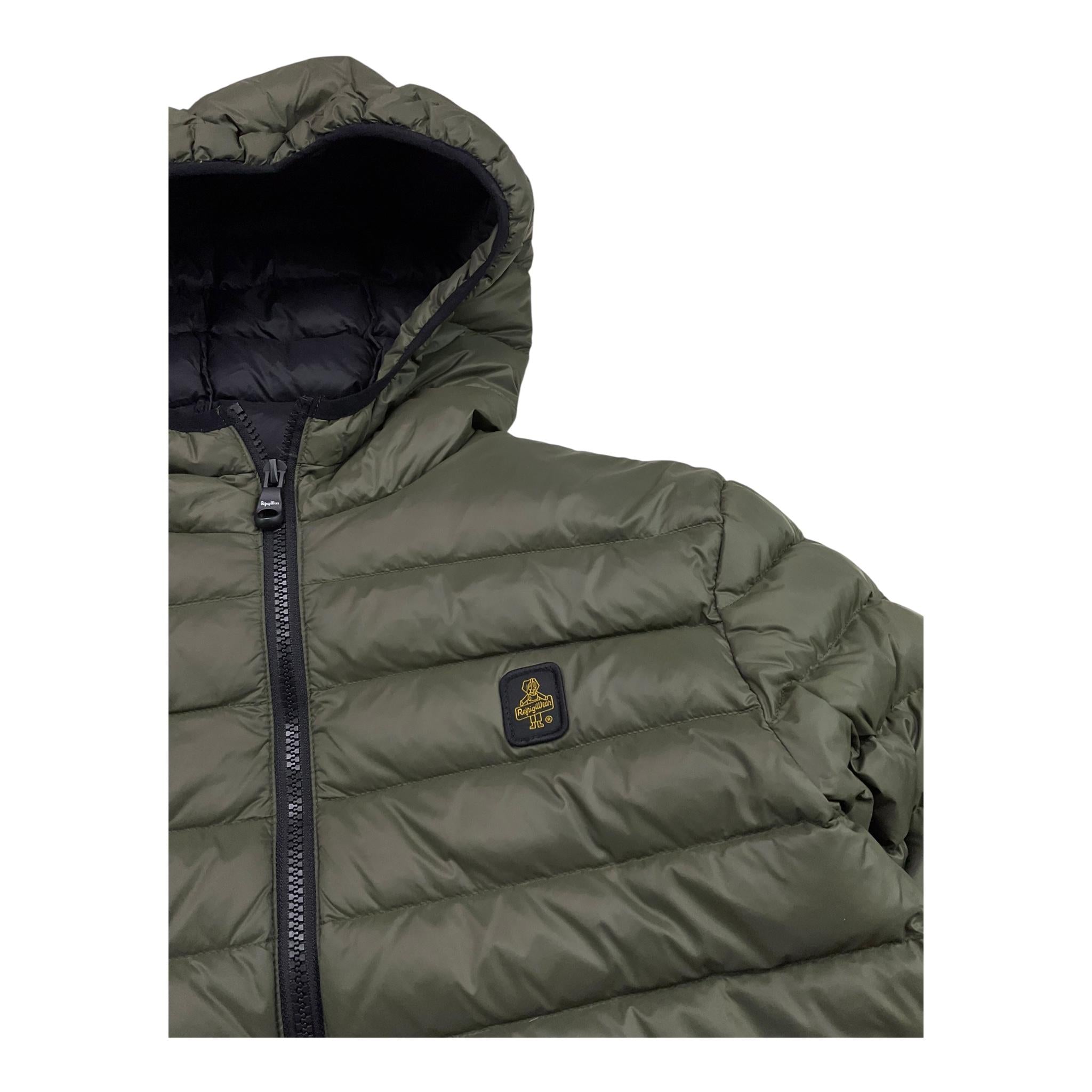REFRIGIWEAR giubbino tinta unita cn cappuccio Verde per Bambino RW789 VERDE REFRIGIWEAR