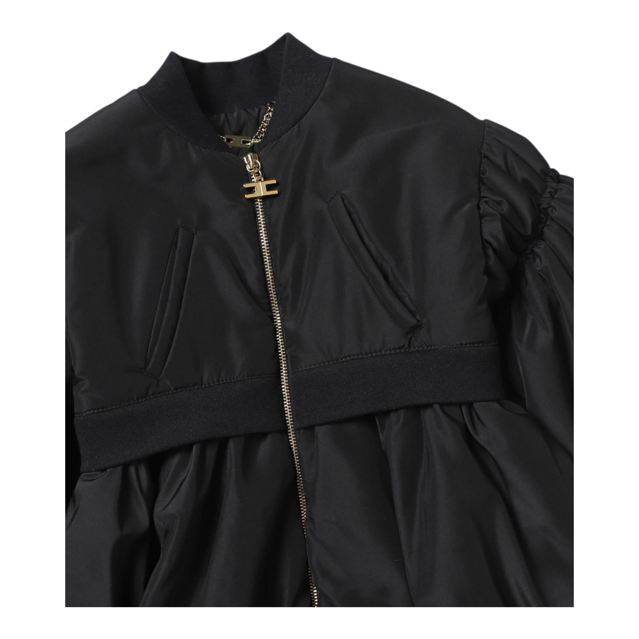 ELISABETTA FRANCHI giubbino tinta unita modello largo Nero per Bambina EFGB100 NERO ELISABETTA FRANCHI