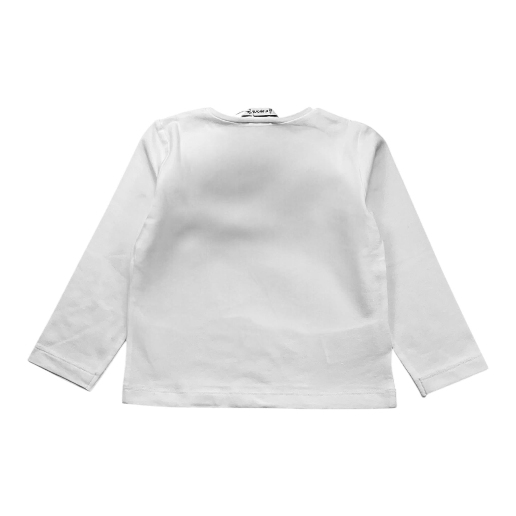 MAYORAL shirt girocollo tinta unita con stampa in contrasto Bianco per Bambina 4070X BIANCO MAYORAL