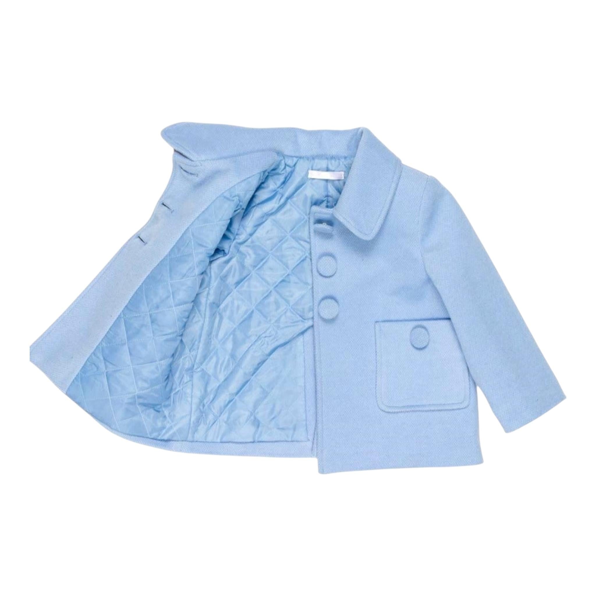 MISS GRANT cappotto tinta unita con tasche Azzurro per Bambina MG1196 AZZURRO MISS GRANT