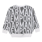 EMPORIO ARMANI maglia girocollo bicolore con logo Bianco/grigio per Bambino 6L4M59 BIANCO/GRIGIO EMPORIO ARMANI