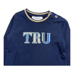 TRUSSARDI shirt girocollo tinta unita con stampa in contrasto Blu per Neonato TIA25116TS BLU TRUSSARDI