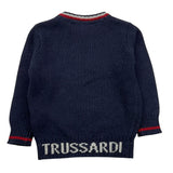 TRUSSARDI maglia girocollo tinta unita con stampa logo Blu per Neonato TIA25051MA BLU TRUSSARDI