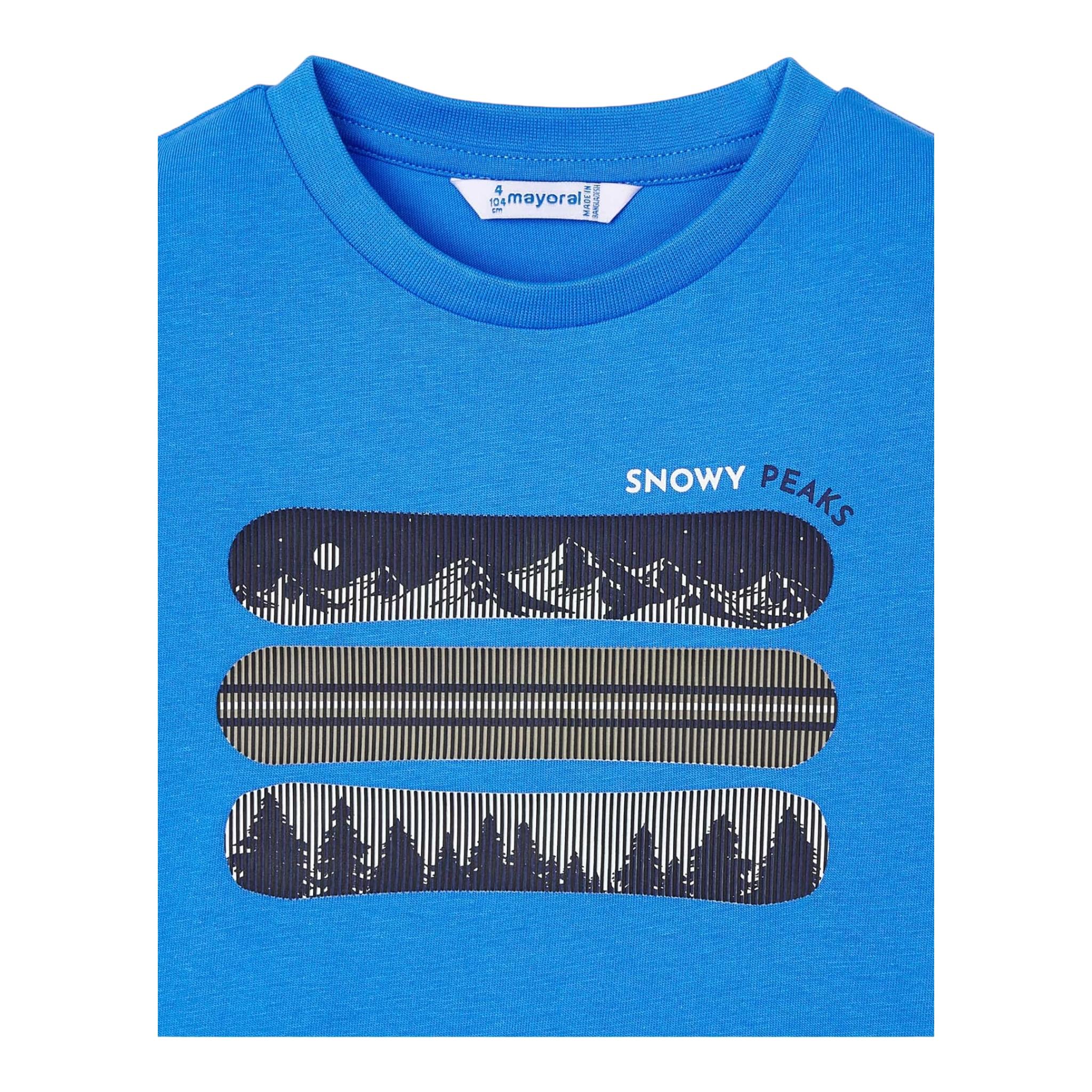 MAYORAL shirt girocollo tinta unita con stampa in contrasto Blu per Bambino 4055J BLU MAYORAL