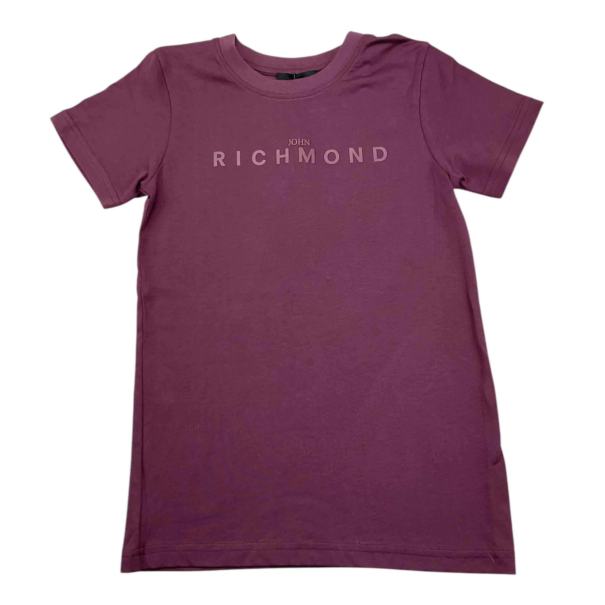 JOHN RICHMOND t-shirt girocollo tinta unita con stampa logo Vinaccio per Bambino RBA25009TS VINACCIO JOHN RICHMOND