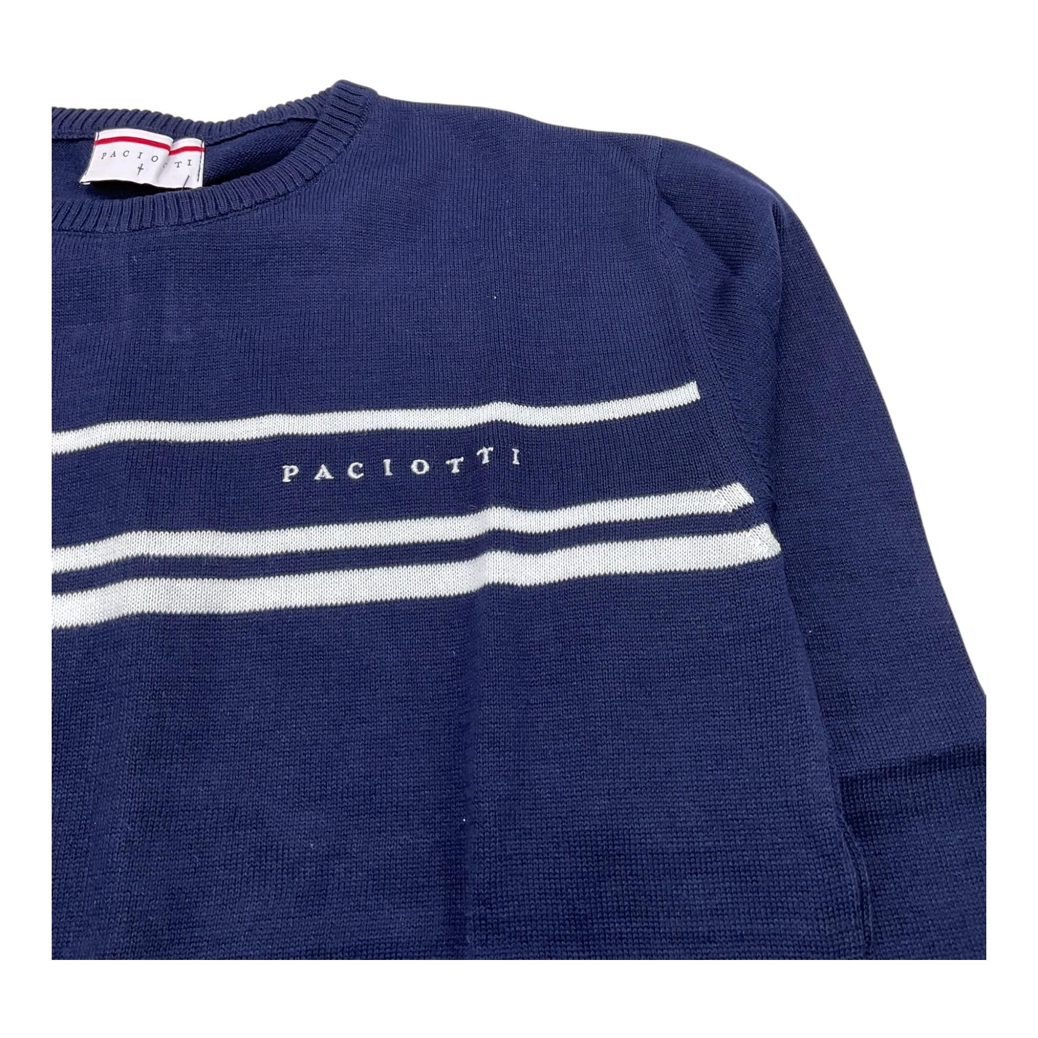 CESARE PACIOTTI maglia girocollo tinta unita con logo Blu per Bambino MGP5355JX BLU CESARE PACIOTTI