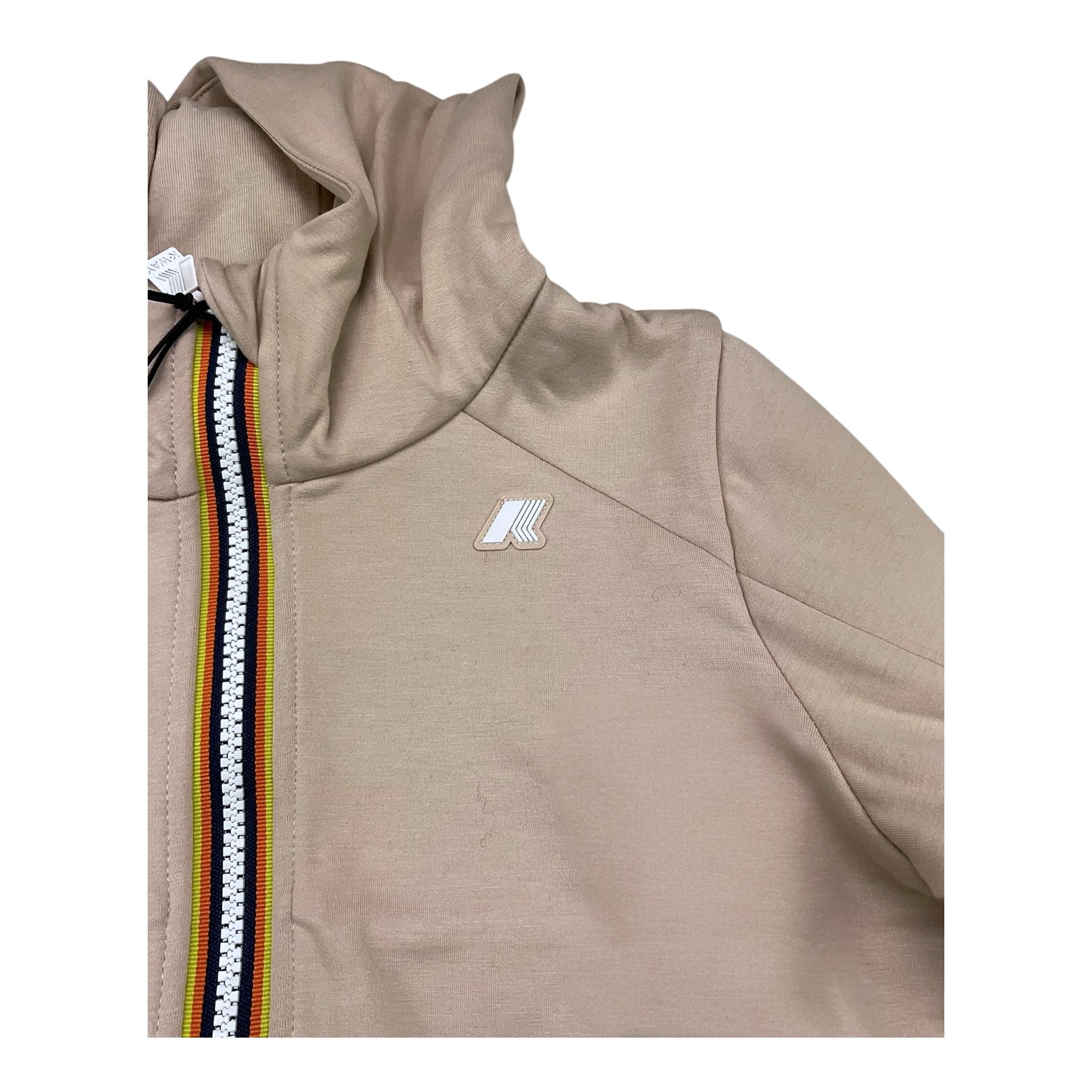 K-WAY felpa con zip e cappuccio tinta unita Beige per Bambina K41365W BEIGE K-WAY