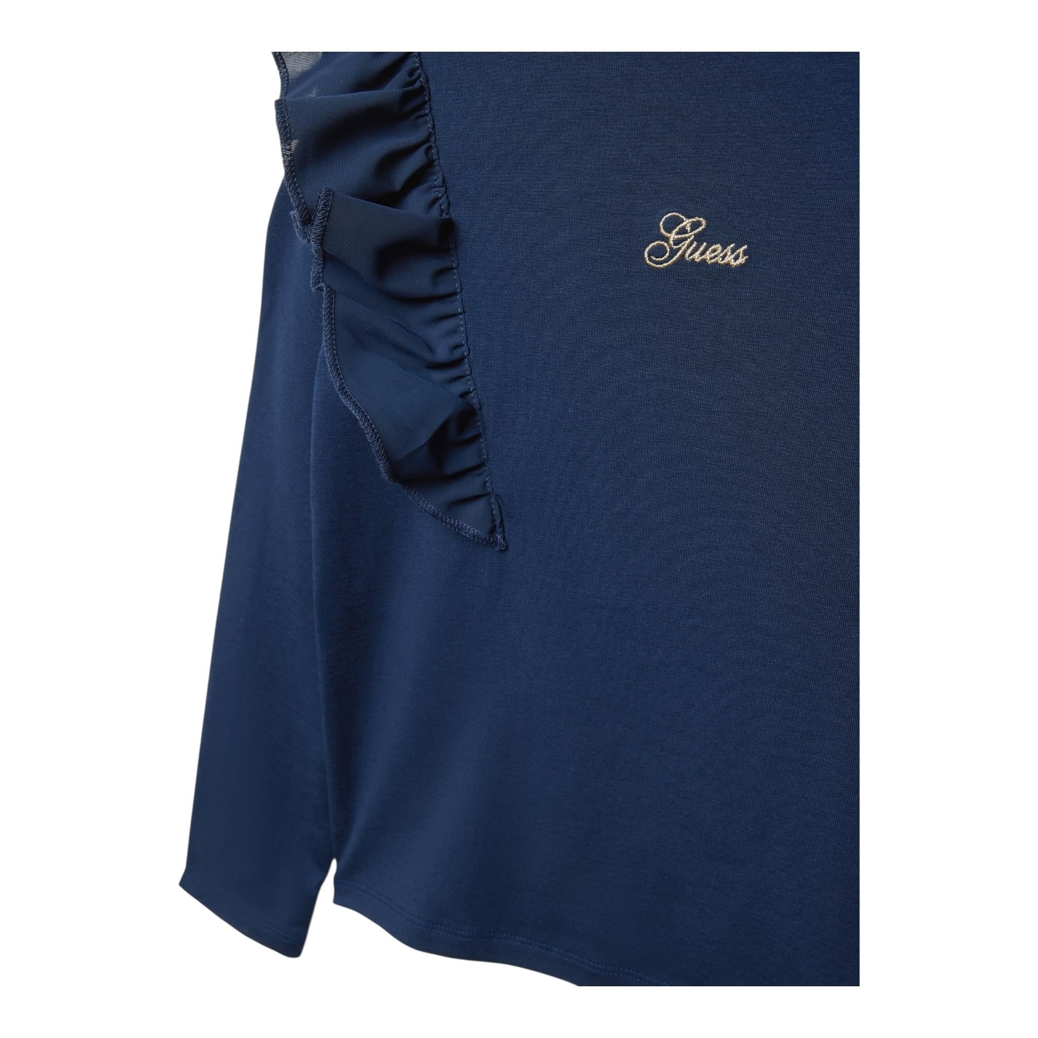 GUESS shirt girocollo tinta unita con rouches Blu per Neonata K4YI30K6YW4 BLU GUESS
