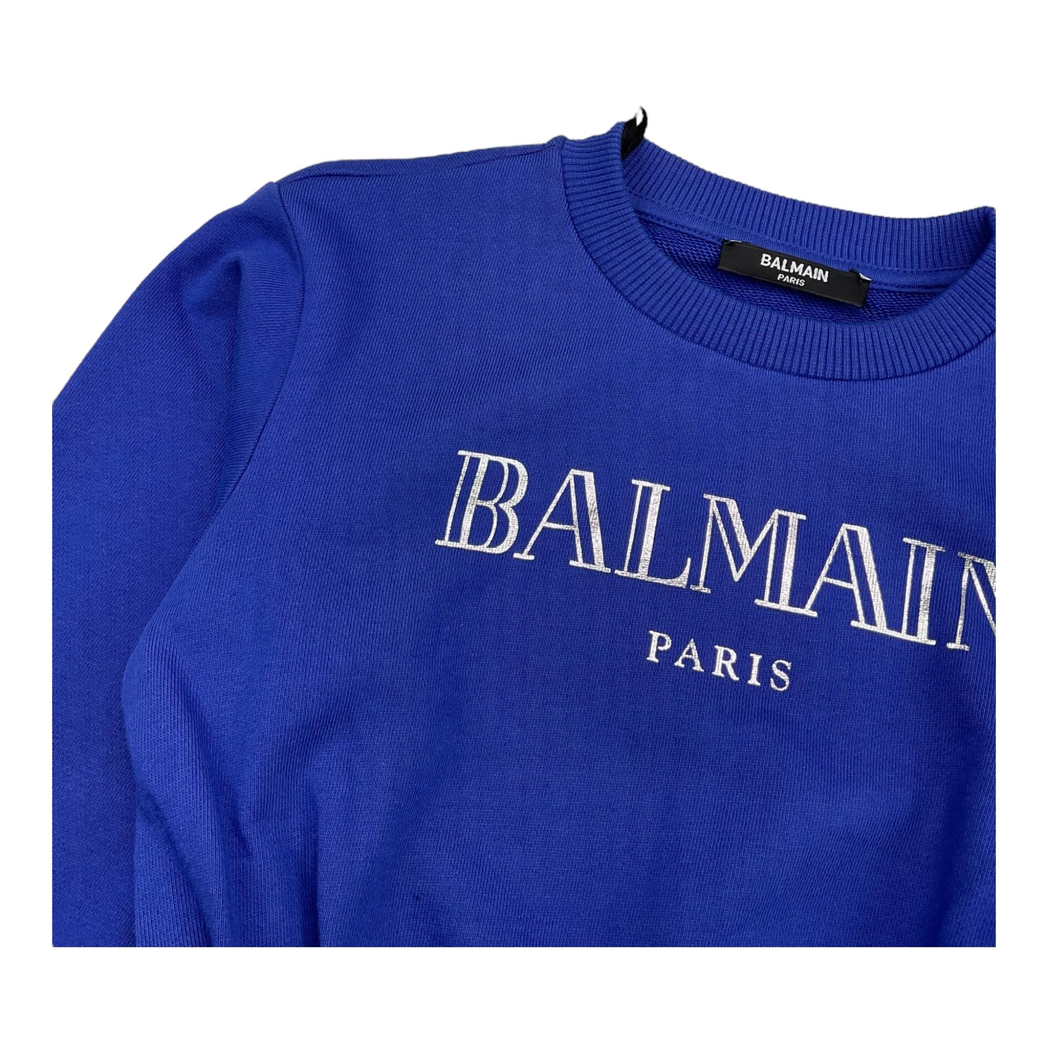 BALMAIN abito in felpa tinta unita con stampa Viola per Bambina BV1A60X VIOLA BALMAIN