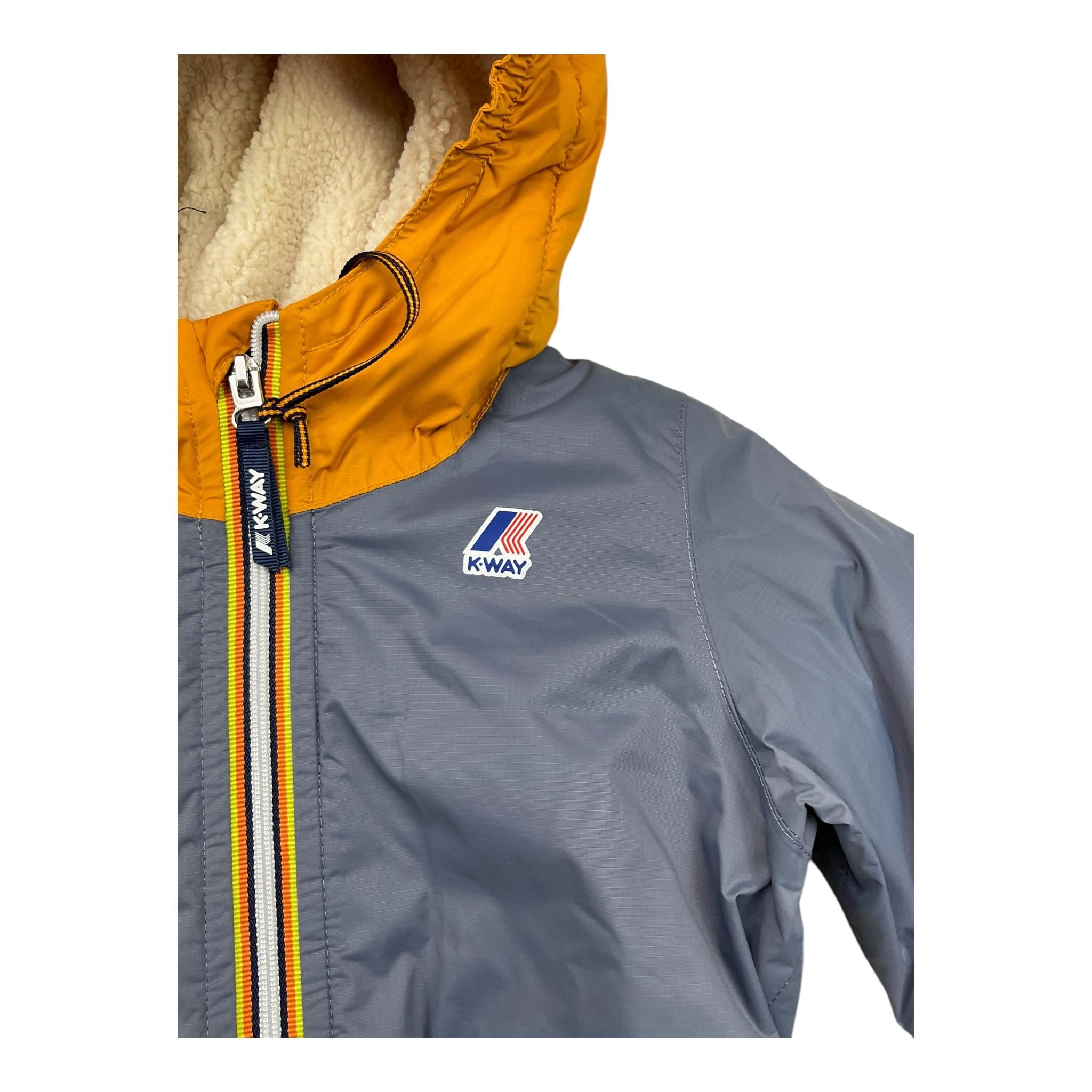 K-WAY giubbino tinta unita con cappuccio in contrasto Grigio per Neonato K61157WX GRIGIO K-WAY