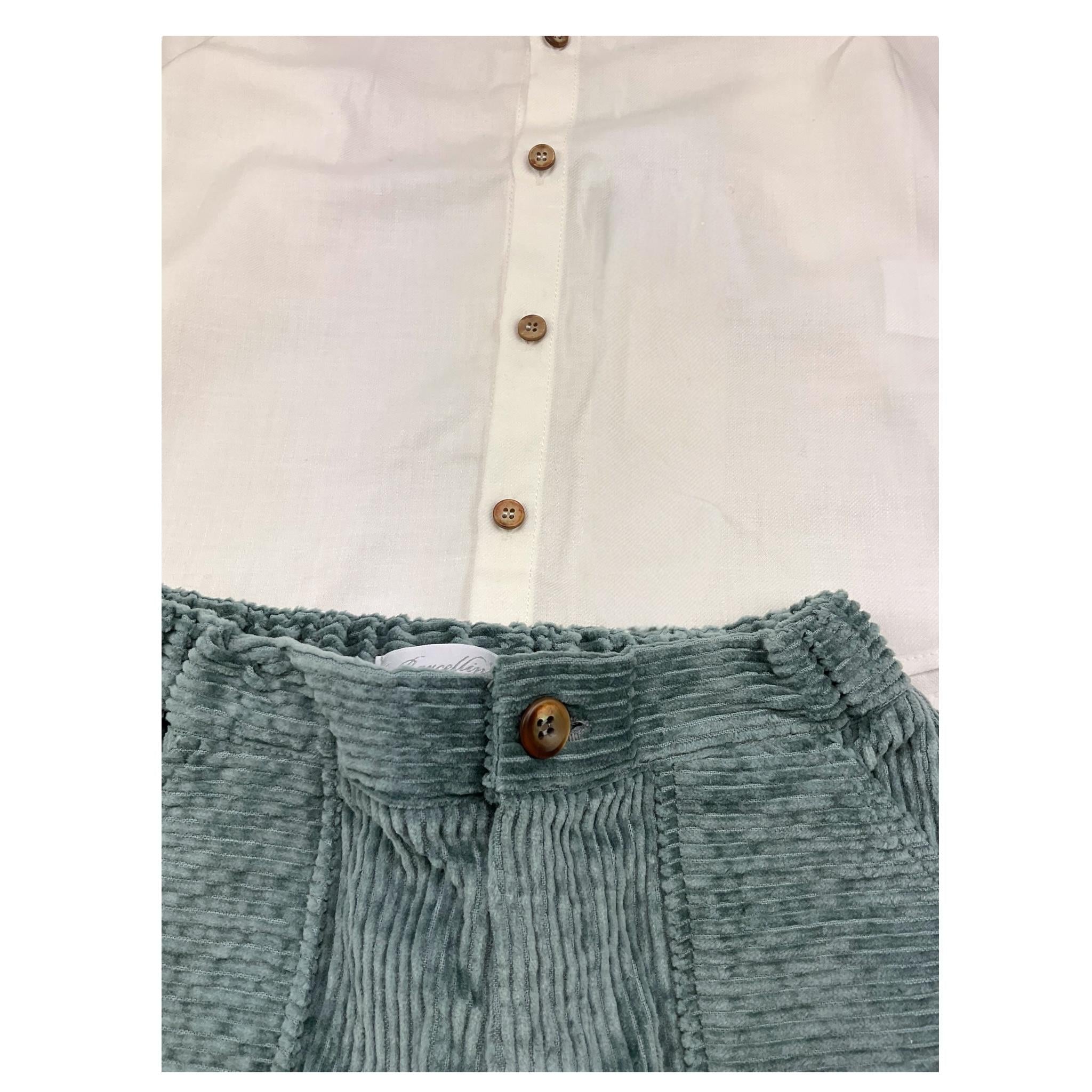 BARCELLINO completo 2 pezzi camicia-pantalone Bianco/verde per Bambino 115406J BIANCO/VRDE BARCELLINO