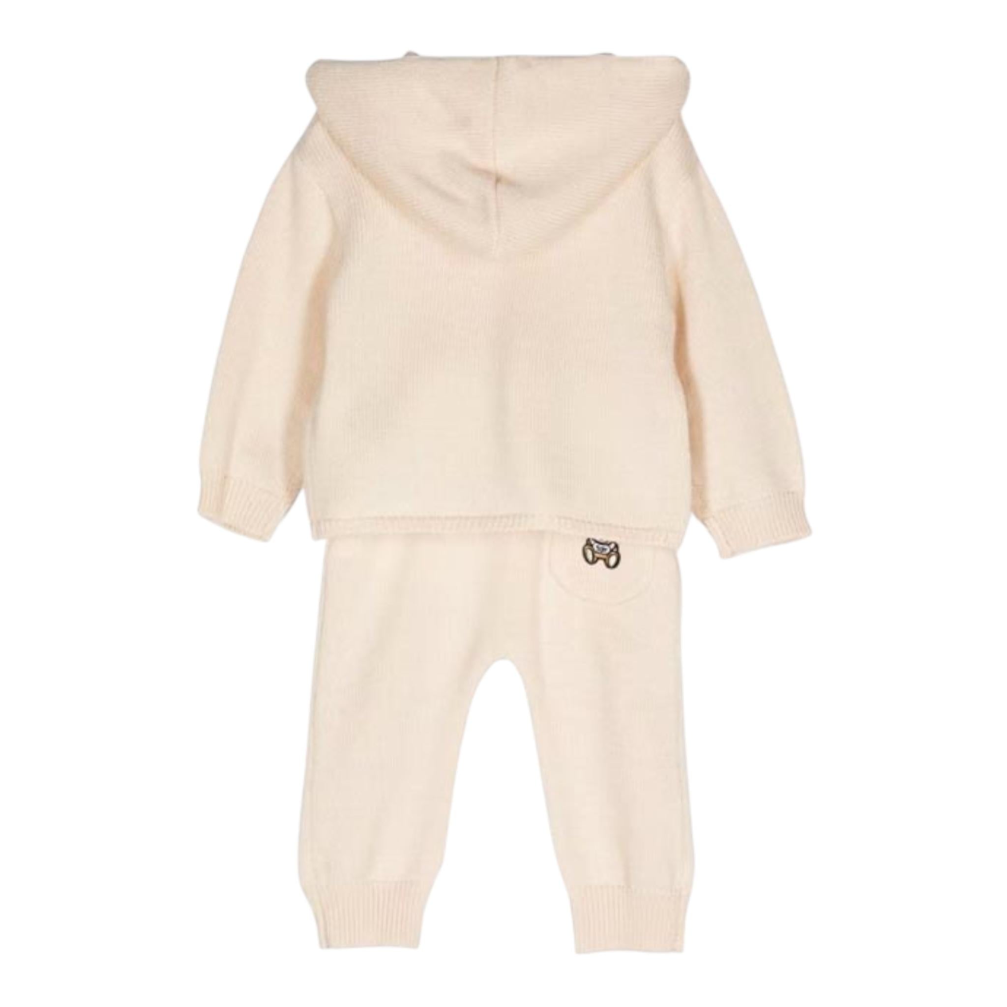 MOSCHINO complet 2 pezzi cardigan-pantalone Beige per Neonato MUK04X BEIGE MOSCHINO