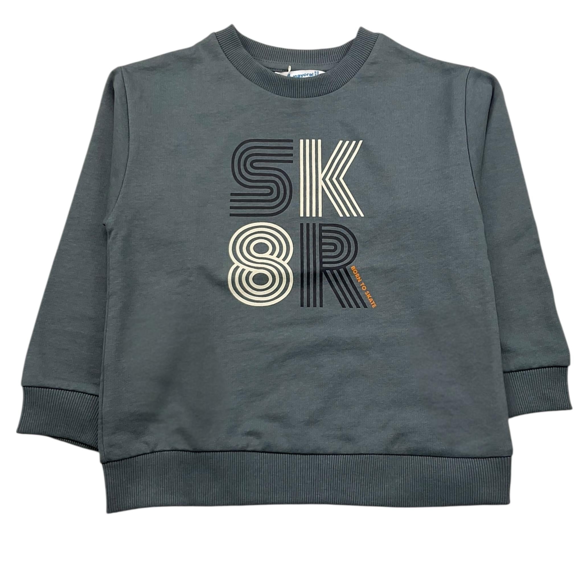MAYORAL felpa chiusa girocollo tinta unita con stampa Grigio per Bambino 48833 GRIGIO MAYORAL