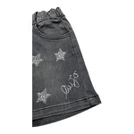 LIU JO gonna in denim tinta unita cn elastico in vita e brillantini Nero per Bambina KF4080 NERO LIU JO