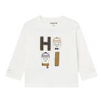 MAYORAL shirt girocollo tinta unita con stampa in contrasto Bianco per Neonato 2030X BIANCO MAYORAL