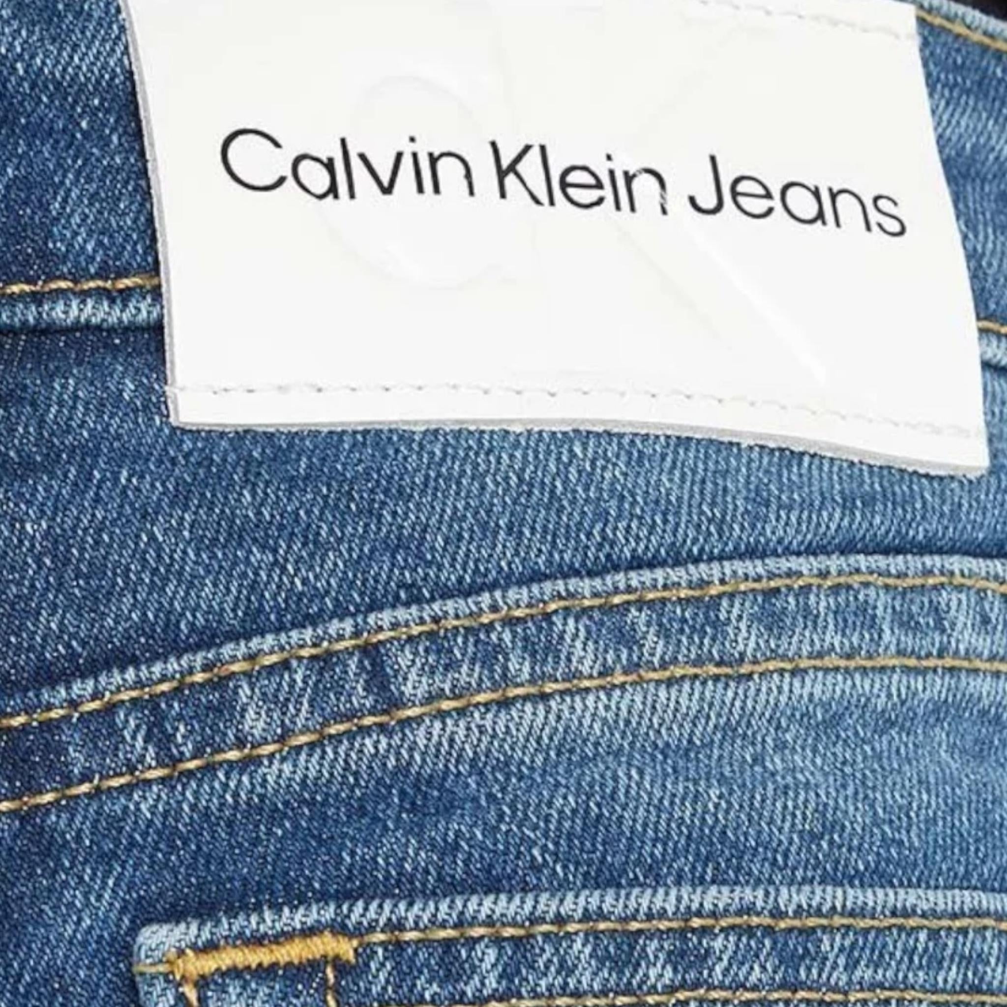 CALVIN KLEIN jeans tinta unita con girovita regolabile Blu per Bambina IG0IG02071 BLU CALVIN KLEIN