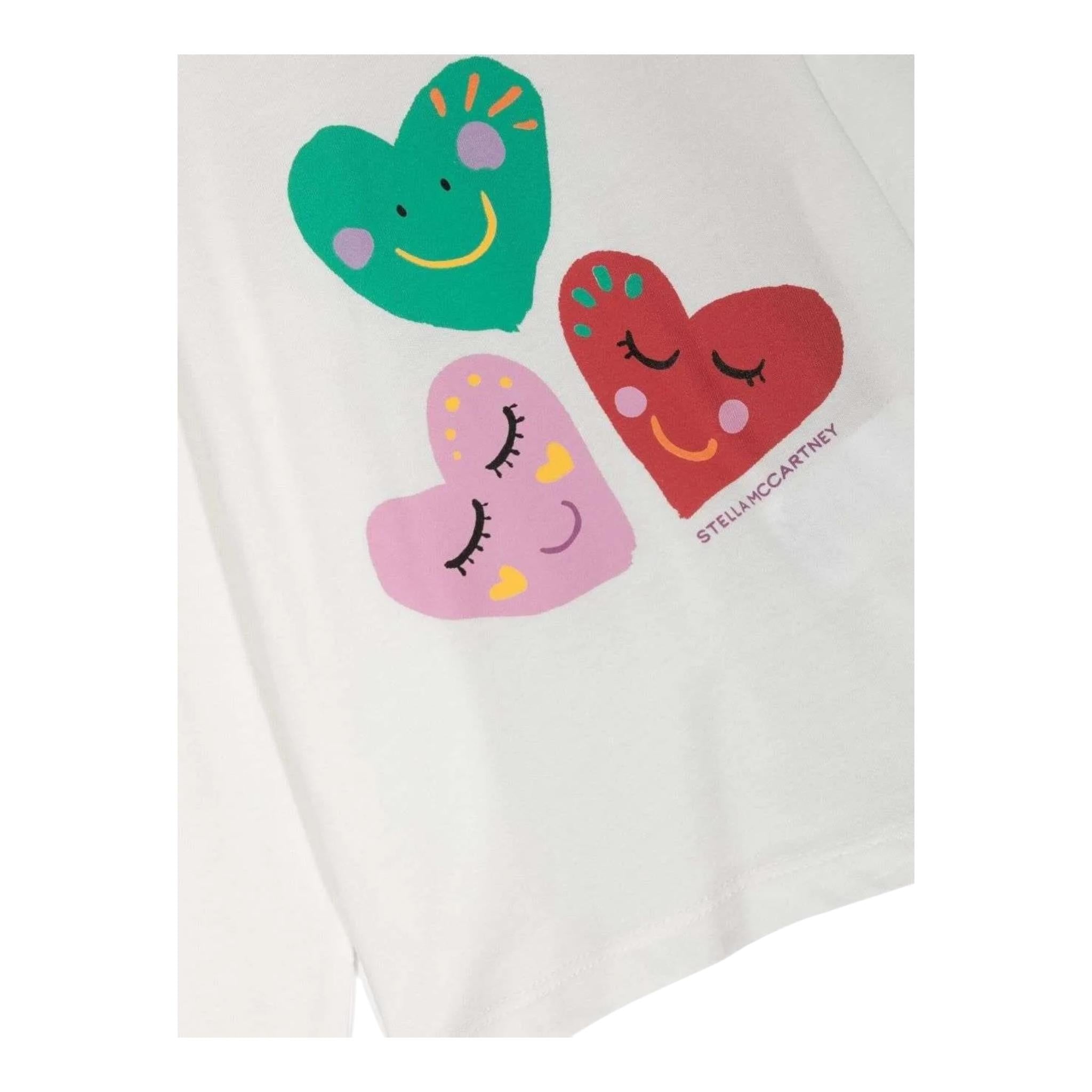 STELLA McCARTNEY shirt girocollo tinta unita con stampa in contrasto Bianco per Neonata TT8060N BIANCO STELLA McCARTNEY