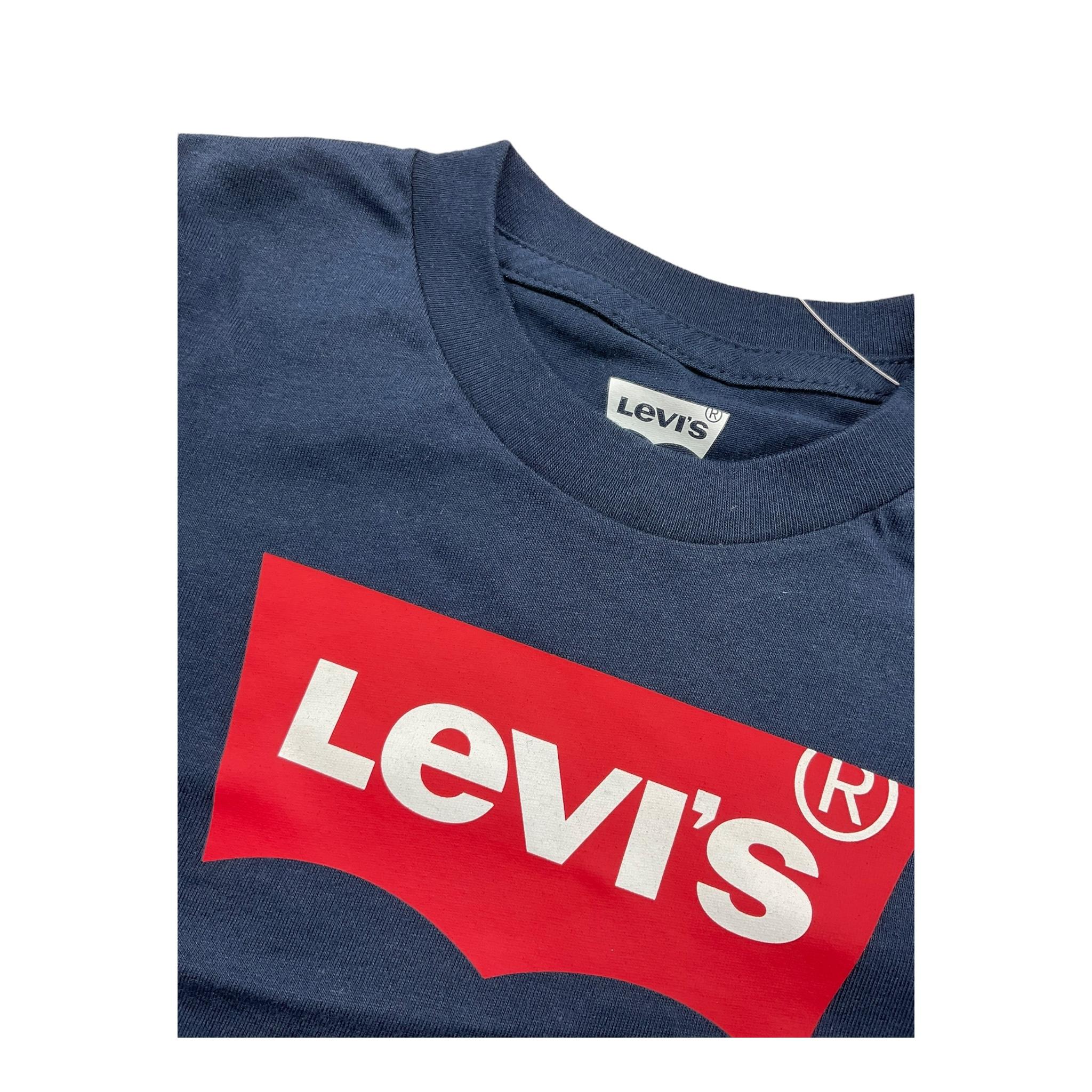 LEVI'S shirt girocollo tinta unita con logo Blu per Bambino 6E8646XX BLU LEVI'S