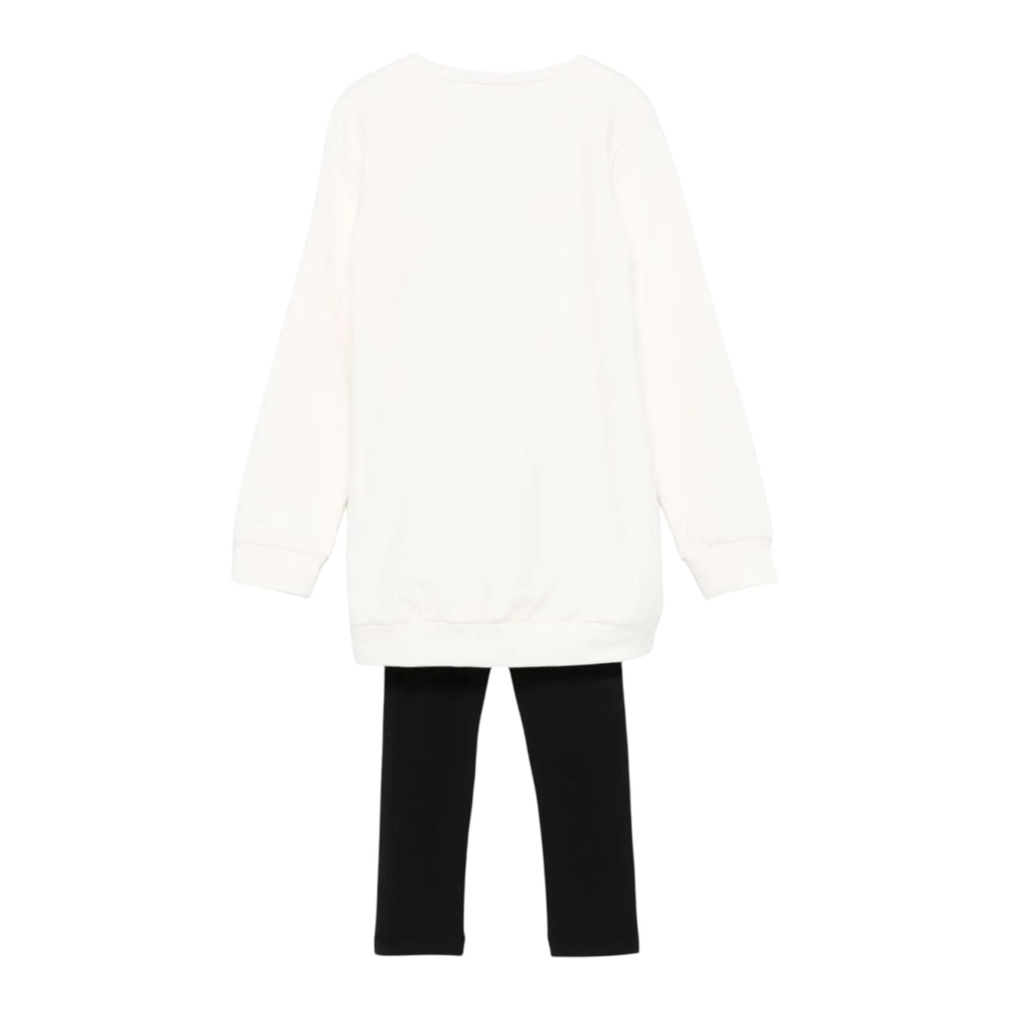 LIU JO completo 2pz felpa-leggins bicolore Panna/nero per Bambina KF4024XX PANNA/NERO LIU JO