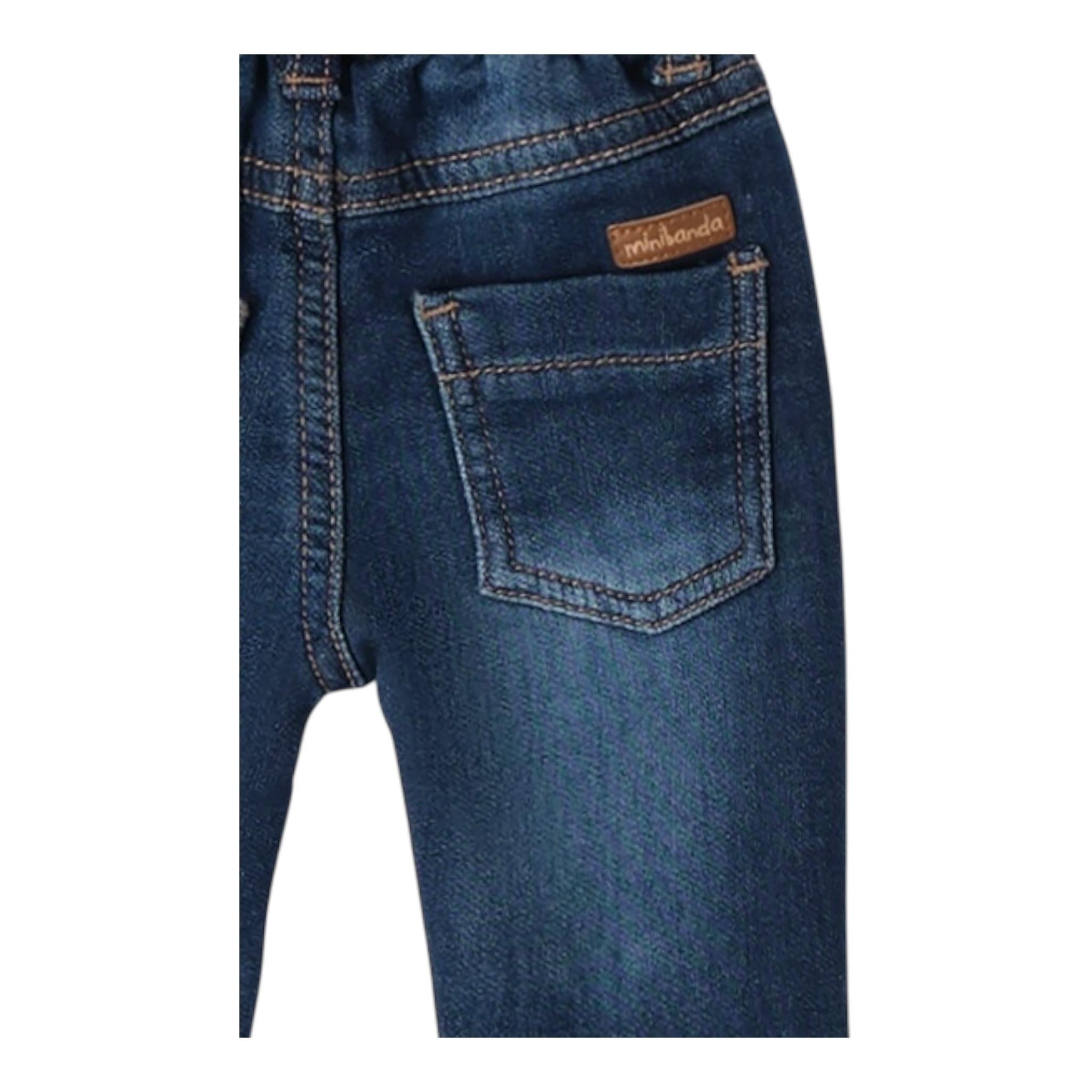 MINI BANDA jeans tinta unita con elastico in vita Blu per Neonato 3A624X BLU MINI BANDA