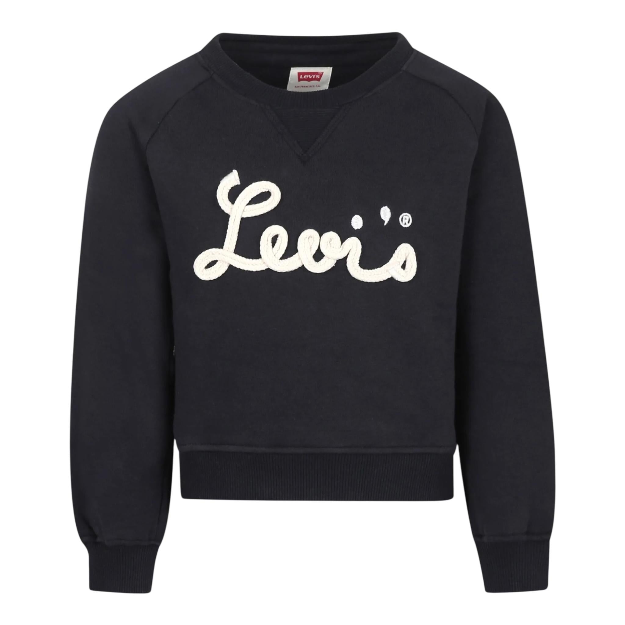 LEVI'S felpa girocollo tinta unita con stampa Nero per Bambino 4EL085 NERO LEVI'S