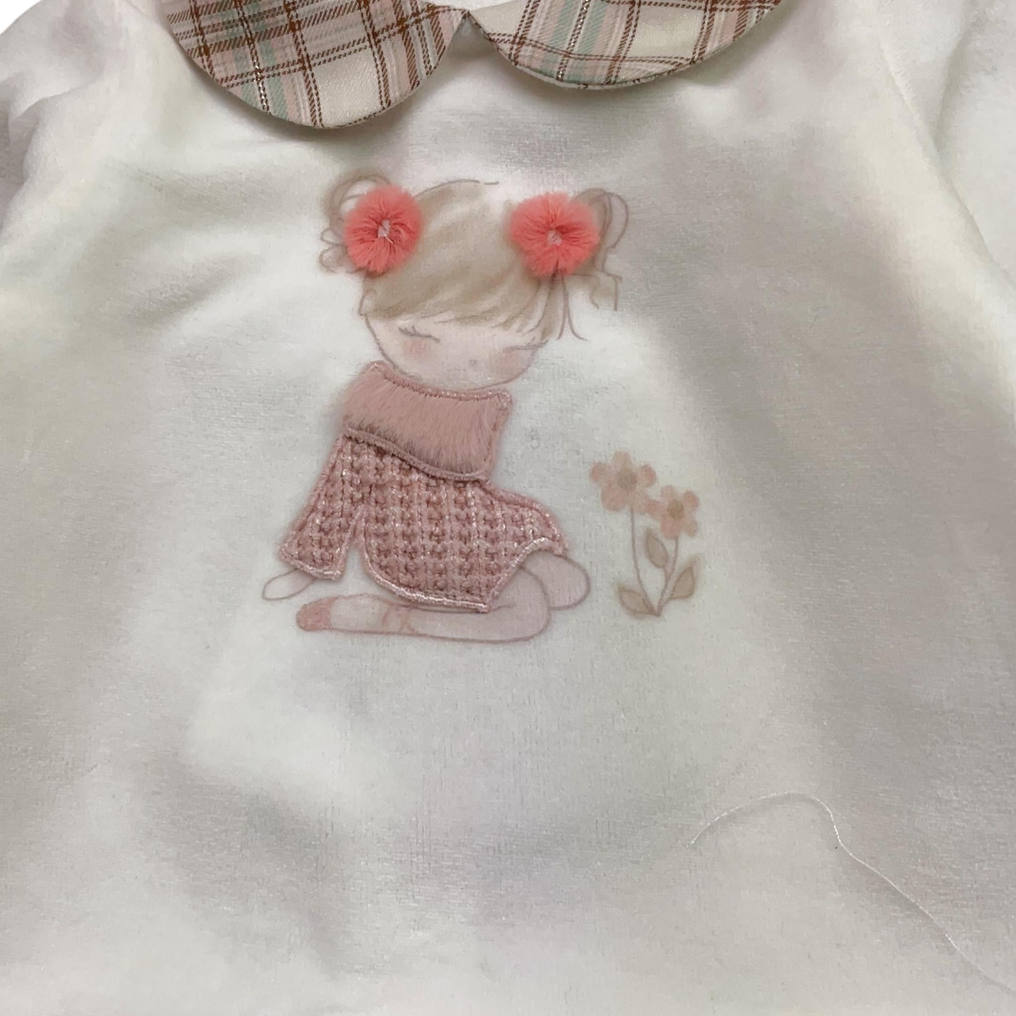 LALALU' completo 2pz tinta unita maglia-ghettina Bianco/rosa per Neonata CPL6N BIANCO/ROSA LALALU'