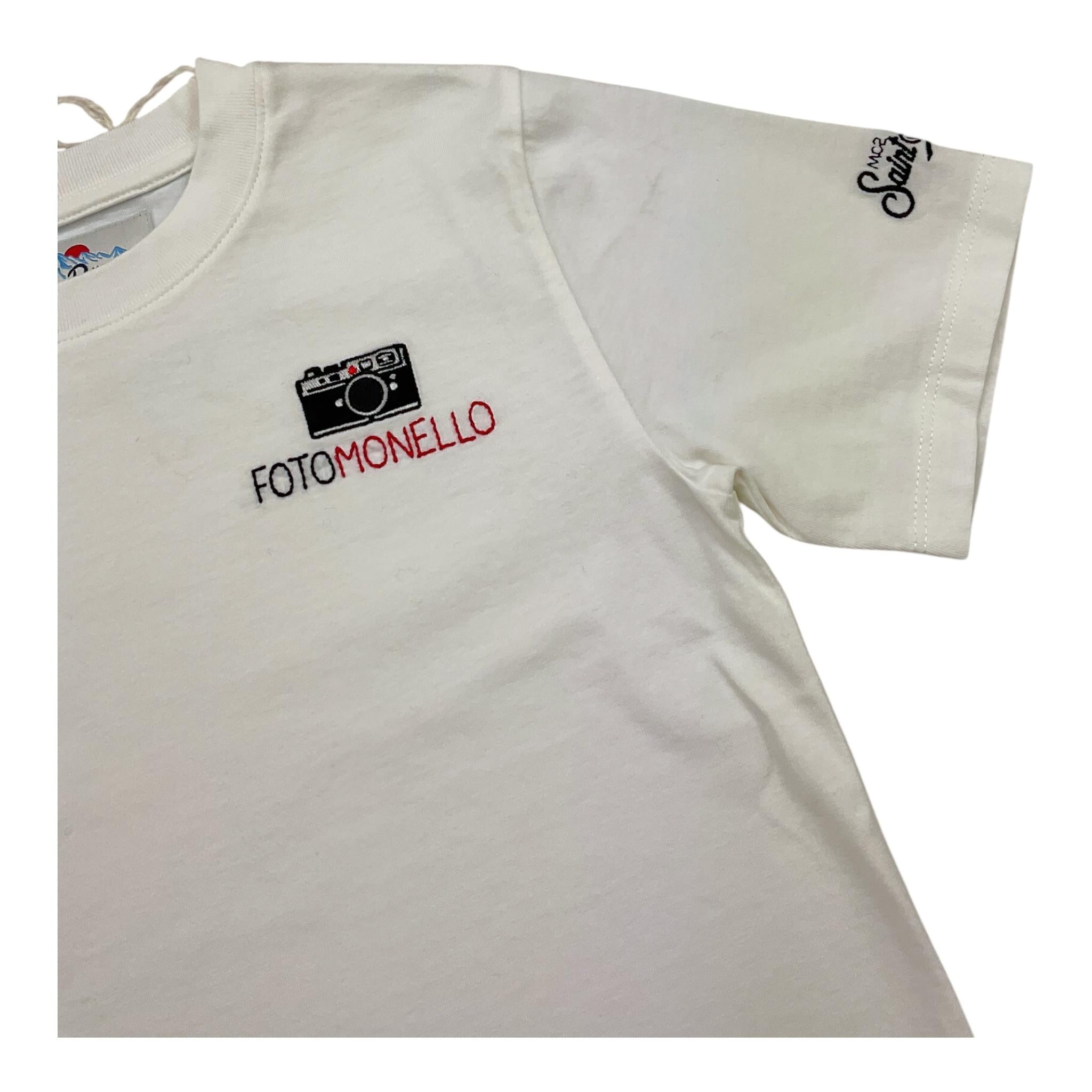 SAINT BARTH t-shirt girocollo tinta unita con stampa Bianco per Bambino FOTOMONELLO BIANCO SAINT BARTH