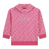 GUESS felpa chiusa con cappuccio tint unita con stampe logo Fuxia per Bambina K4YQ00KA6R4X FUXIA GUESS