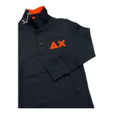 SUNS68 polo manica lunga tinta unita con logo in contrasto Nero per Neonato A44312 NERO SUNS68