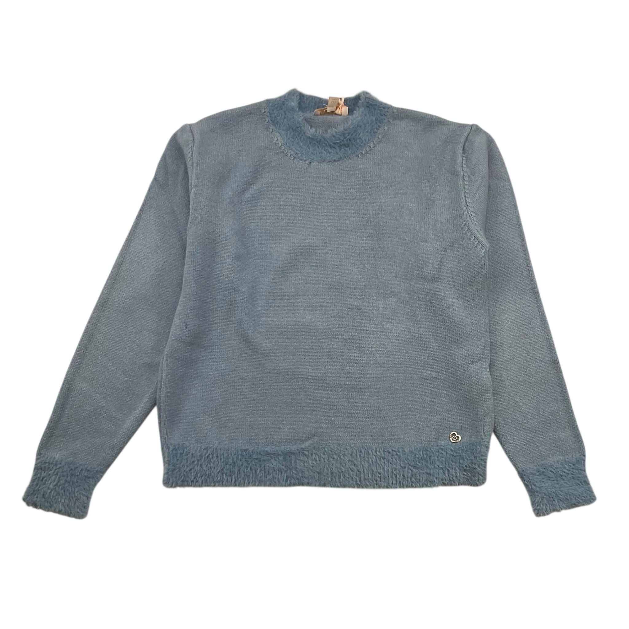 PLEASE maglia tinta unita girocollo Blu per Bambina NB46230G66X BLU PLEASE