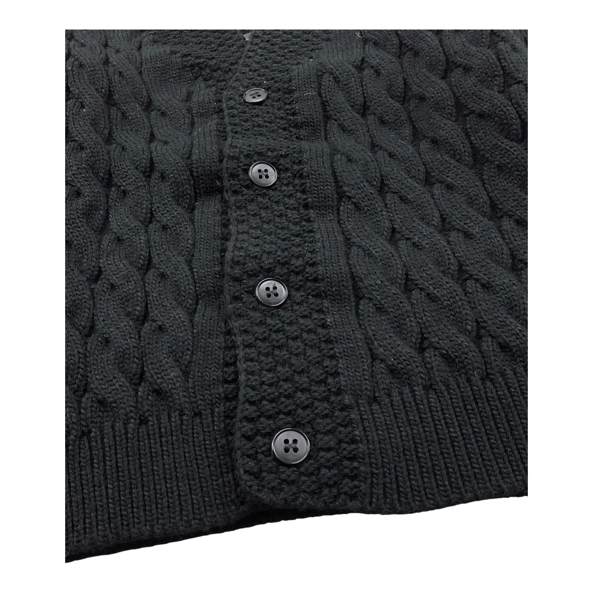 OFFICINA MILANESE cardigan tinta unita scollo a v Nero per Bambino JCARDIGAN NERO OFFICINA MILANESE