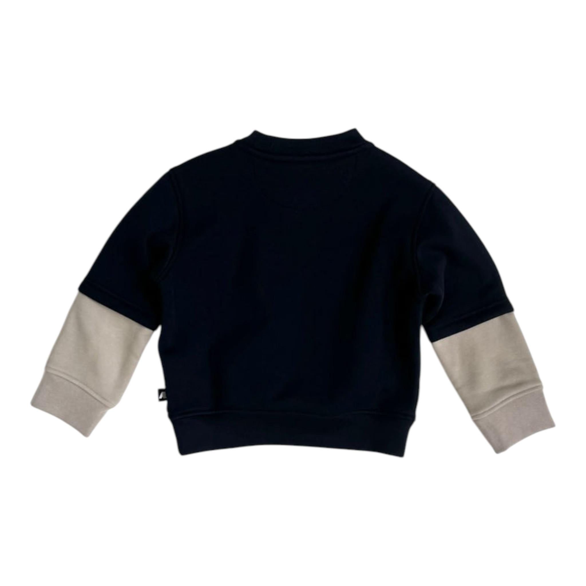 K-WAY felpa bicolore girocollo con logo Blu/beige per Bambino K8138BW BLU/BEIGE K-WAY