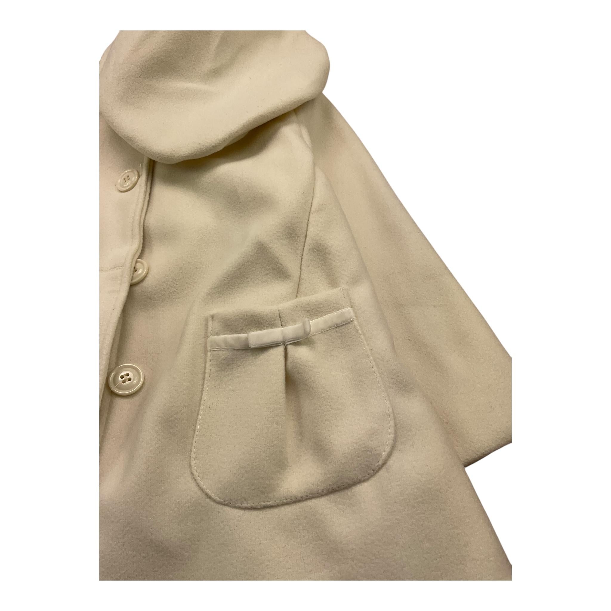 AZZURRA cappotto tinta unita con cappello Panna per Bambina 2419B PANNA AZZURRA