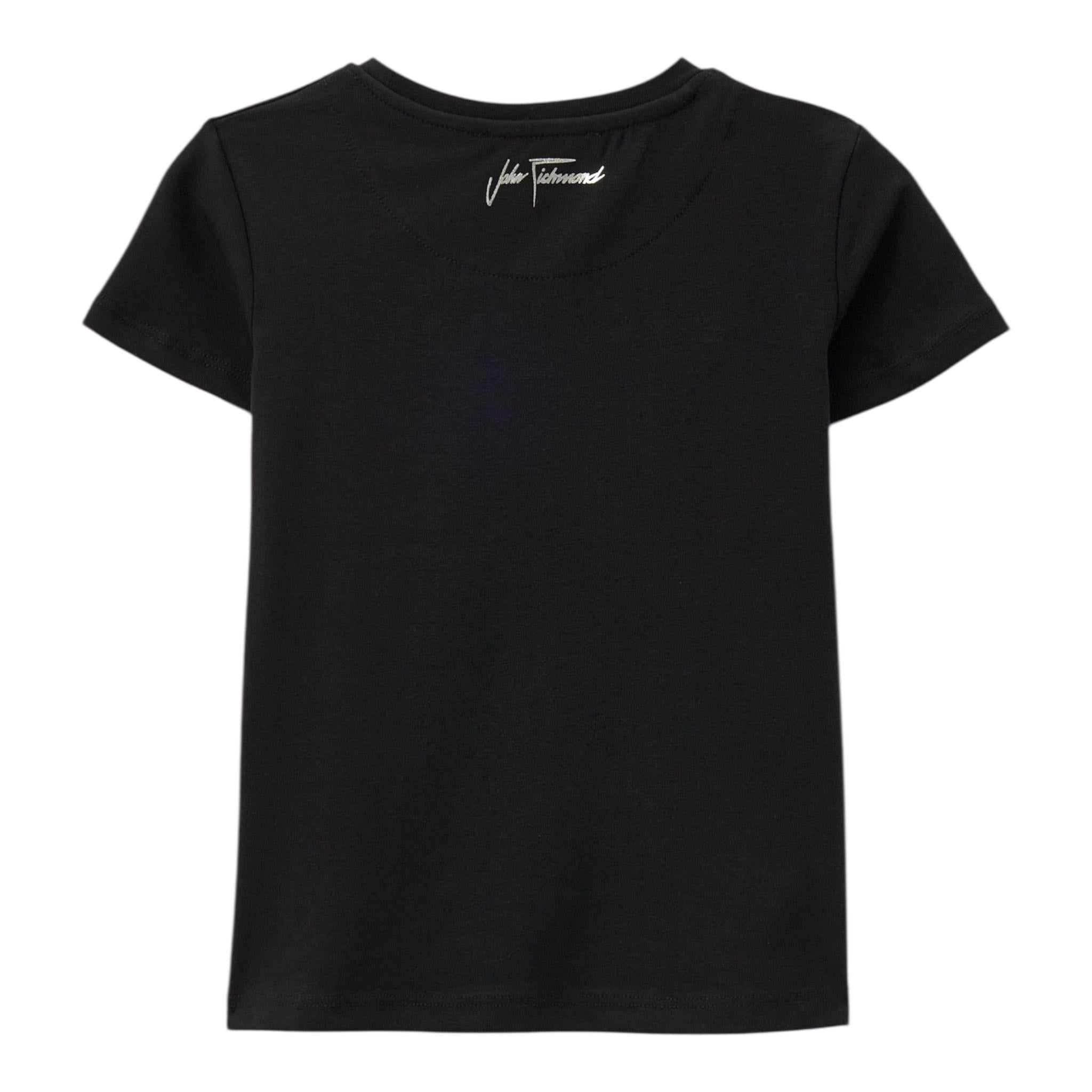 JOHN RICHMOND t-shirt girocollo tinta unita con stampa Nero per Bambina RGA24055TS NERO JOHN RICHMOND