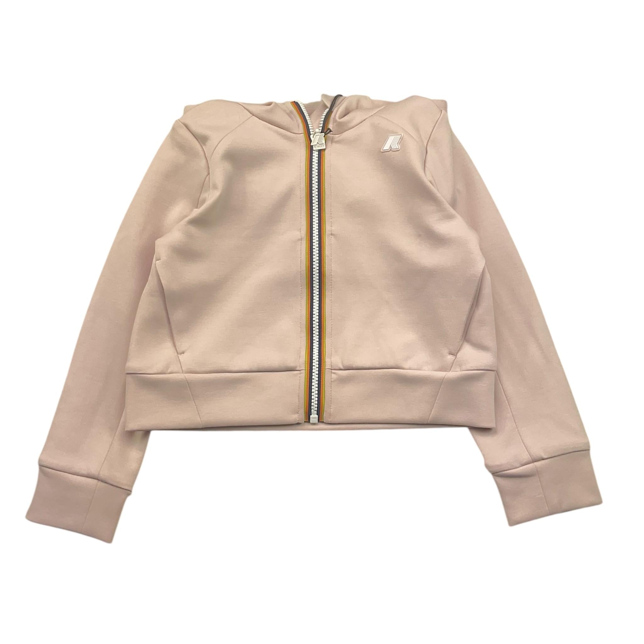 K-WAY felpa con zip e cappuccio tinta unita Rosa per Bambina K41365WX ROSA K-WAY